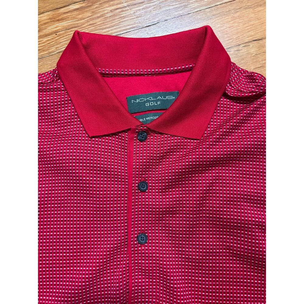 Nicklaus Golf Men's Sz M Polo Shirt Red Double Mercerized Cotton